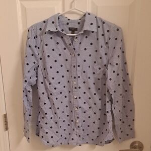 Talbots Polka Dot Button Down Shirt